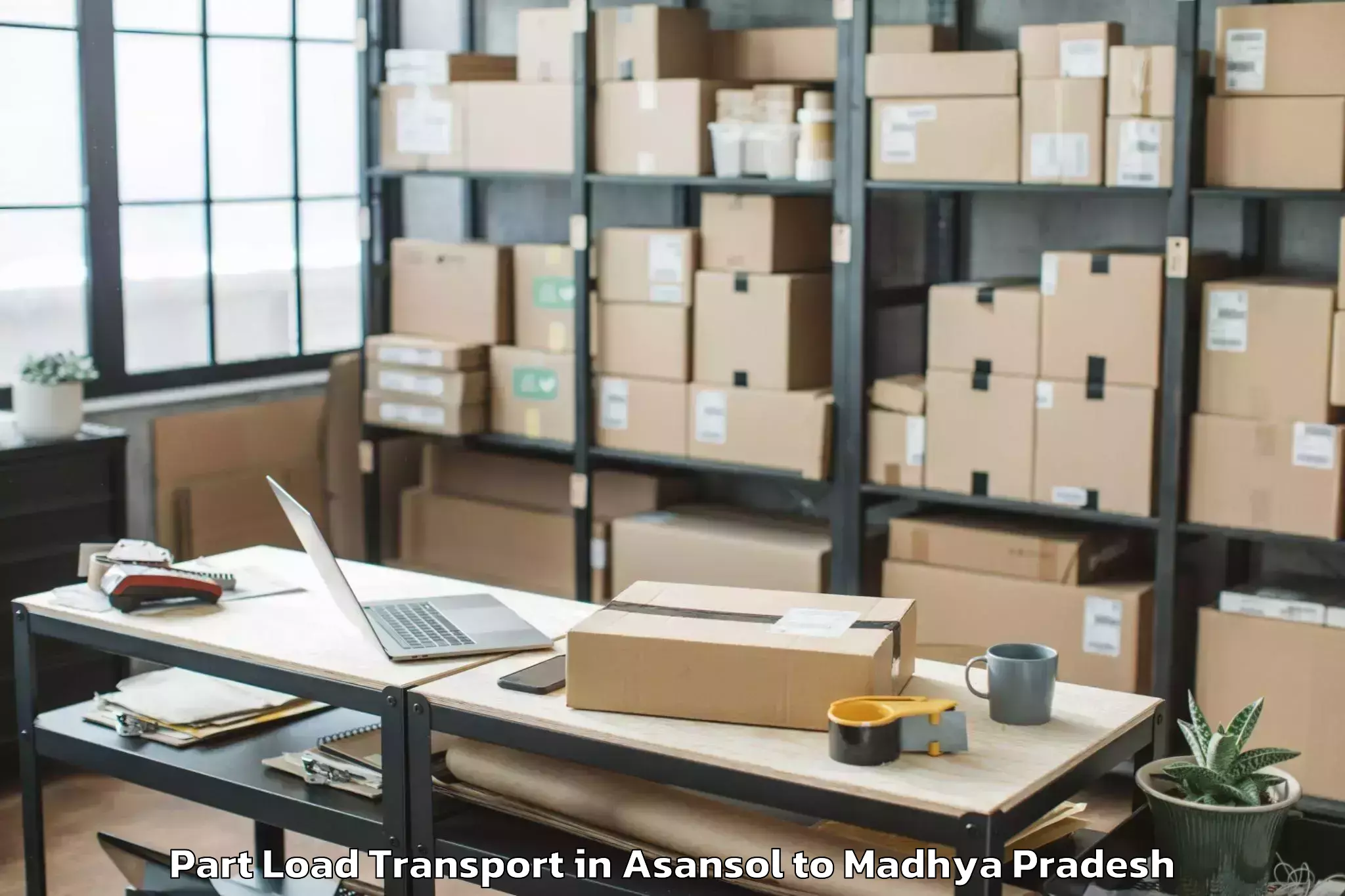 Book Asansol to Madhya Pradesh Part Load Transport Online